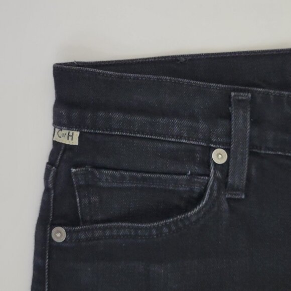 COH Olivia High Rise Exposed Button Slim Ankle Jean in Licorice Black - Picture 3 of 13